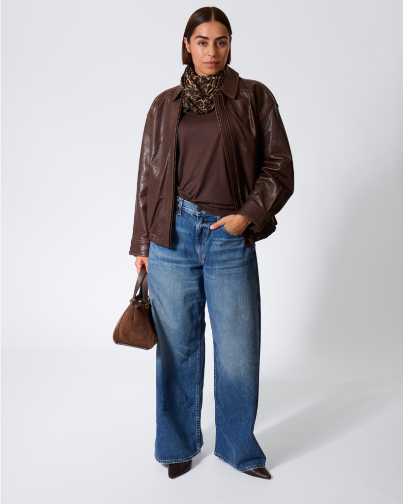 Mahogany Brown Rolled-Sleeve T-Shirt
