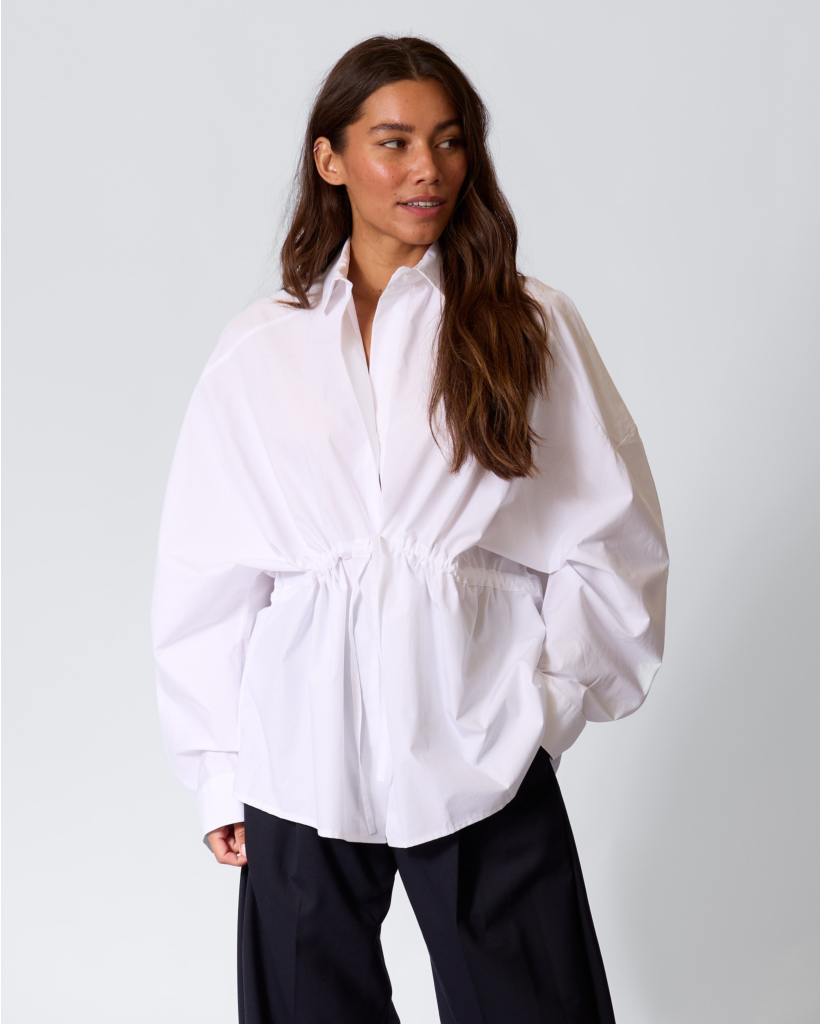 Dalida Poplin Adjustable Blouse White