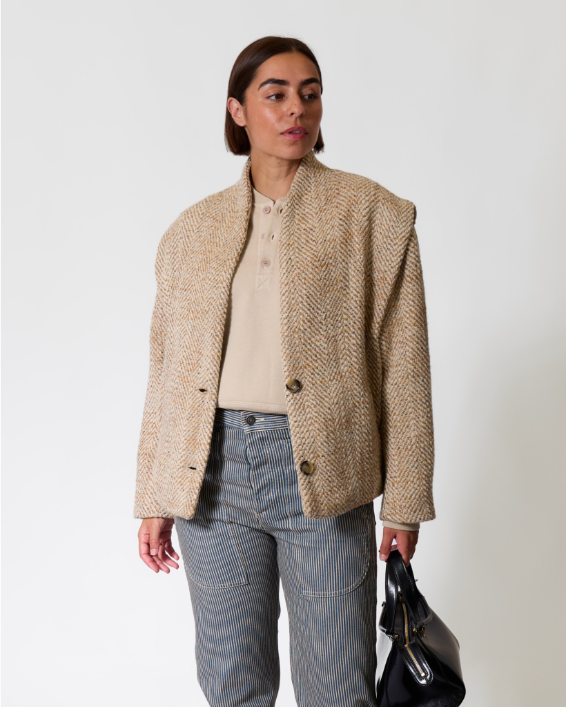 Drogo Wool-Blend Jacket Beige
