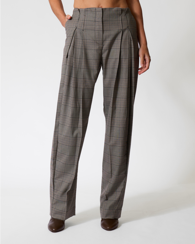 Koffa Brown Checked Trousers
