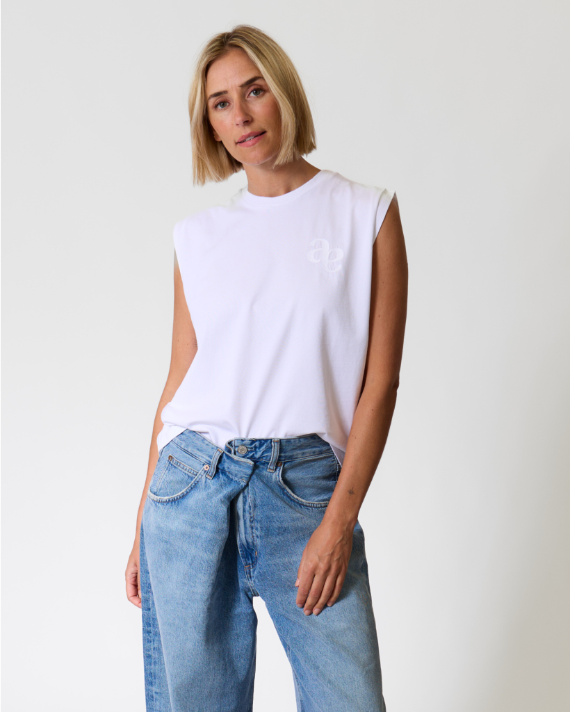 Kill Sleeveless T-Shirt with Logo White
