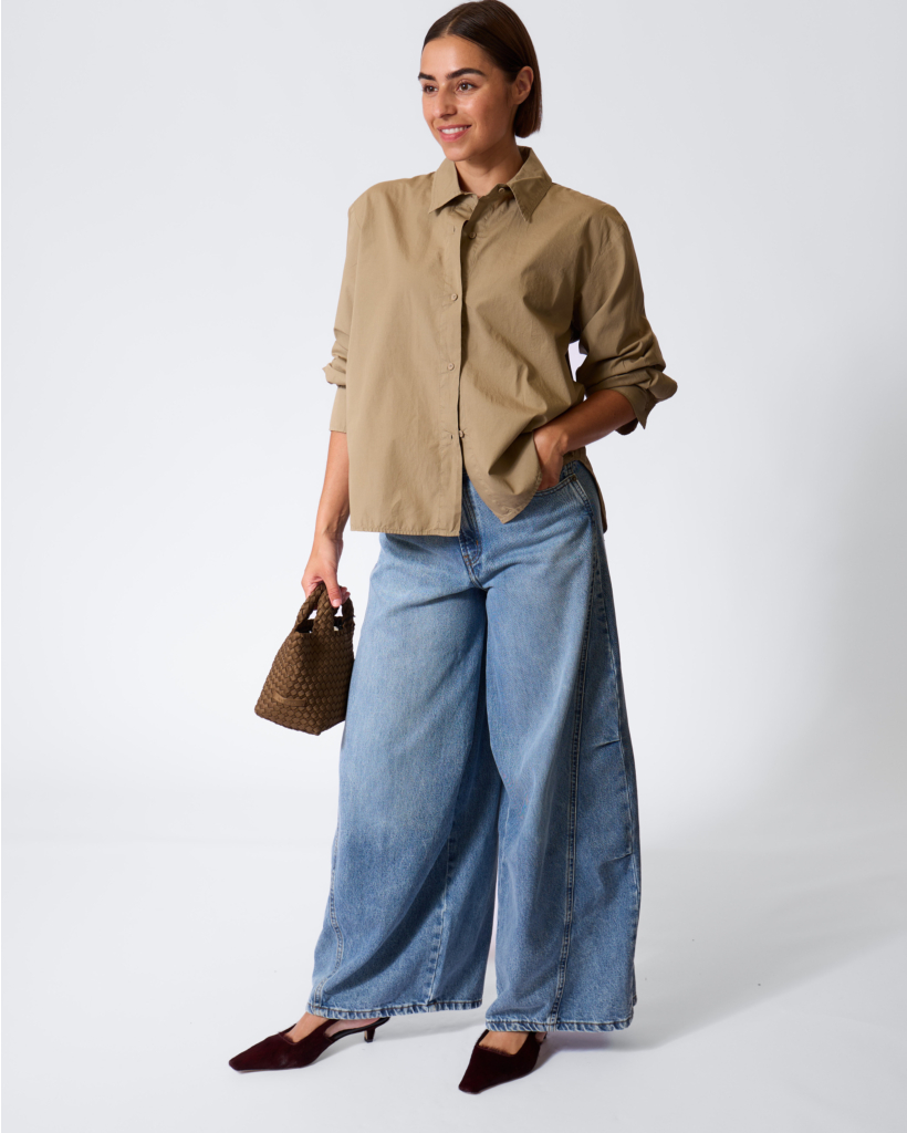 Aerea Parachute Wide Jeans Double Stone