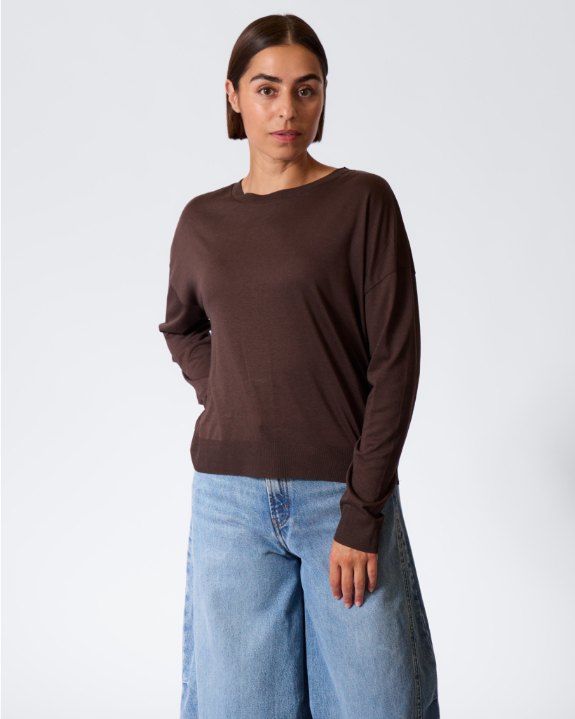 Cesidie Wool Mix Long Sleeve Choco Brown