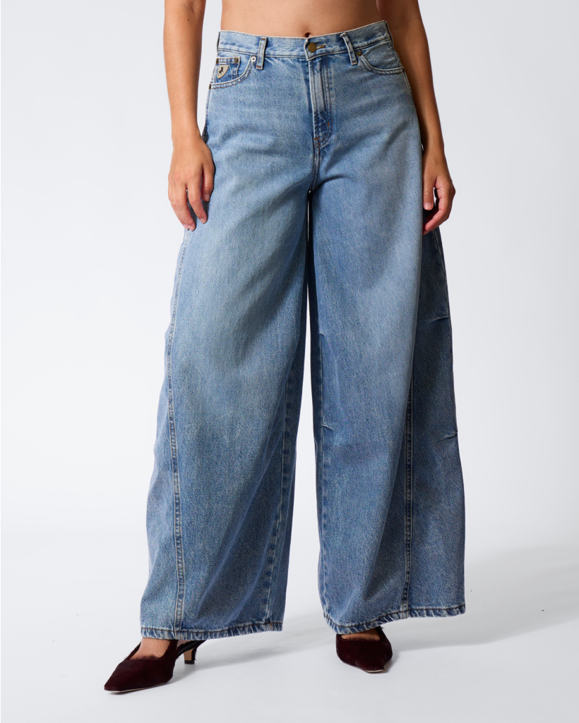 Aerea Parachute Wide Jeans Double Stone