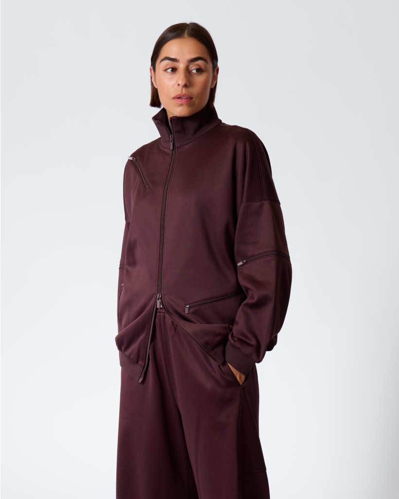 Active Knit Zipper Brown