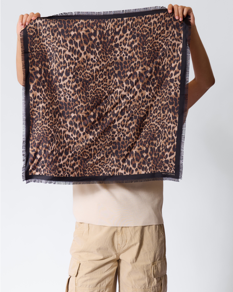 Vintage Leopard Twill Scarf