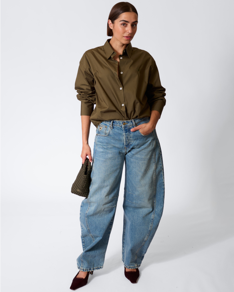 Caryn Poplin Blouse Dark Forest