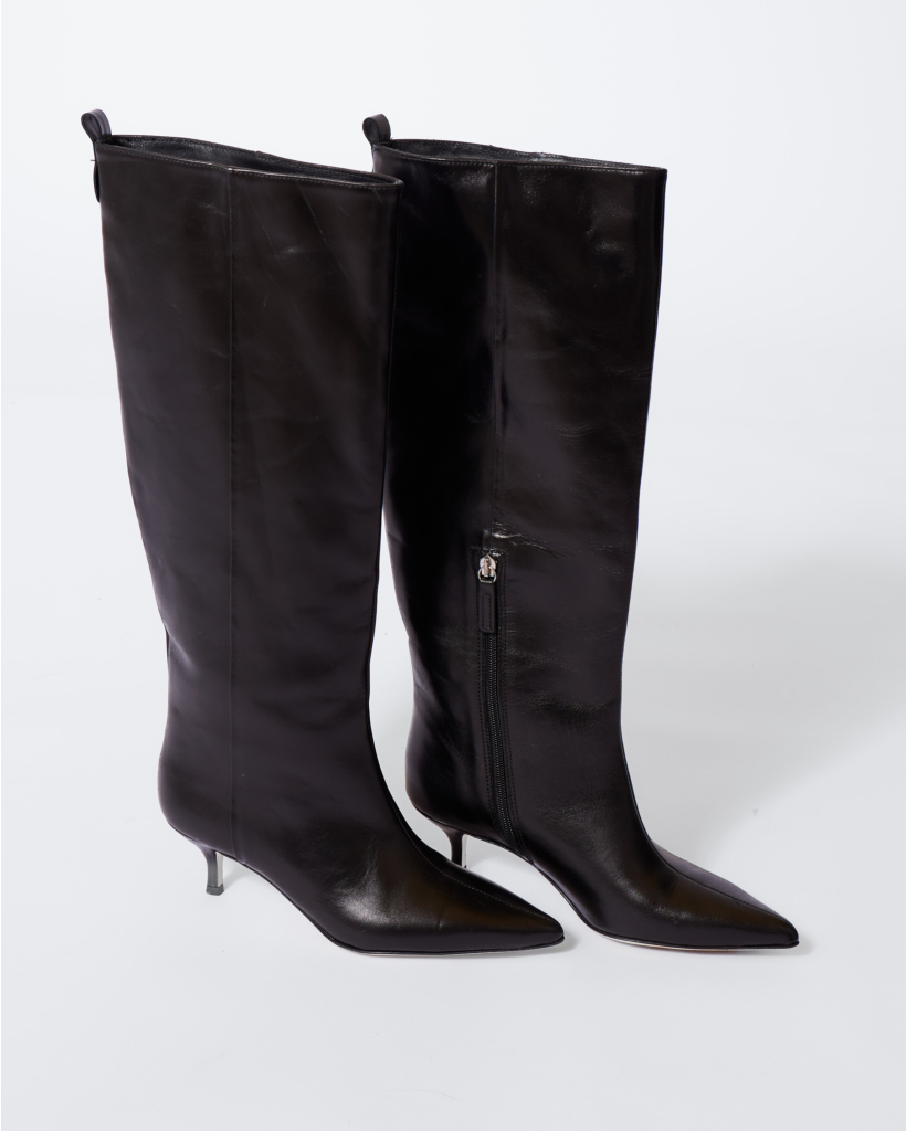 Pippa Leather High Boot Sierra Antique Black
