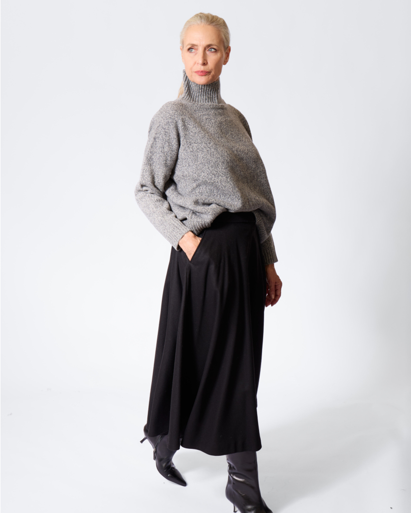 wkdborgia Woollen Knit Turtleneck Jumper Medium Grey