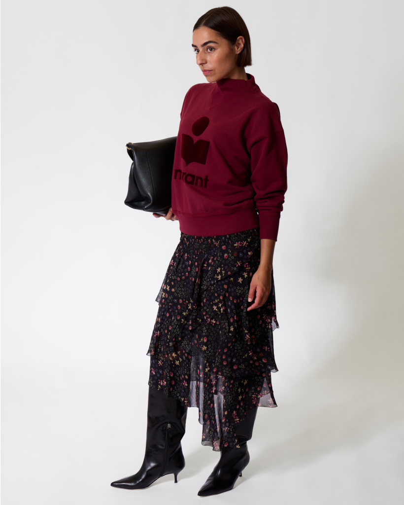 Moby Crewneck Sweater with Logo - Bordeaux
