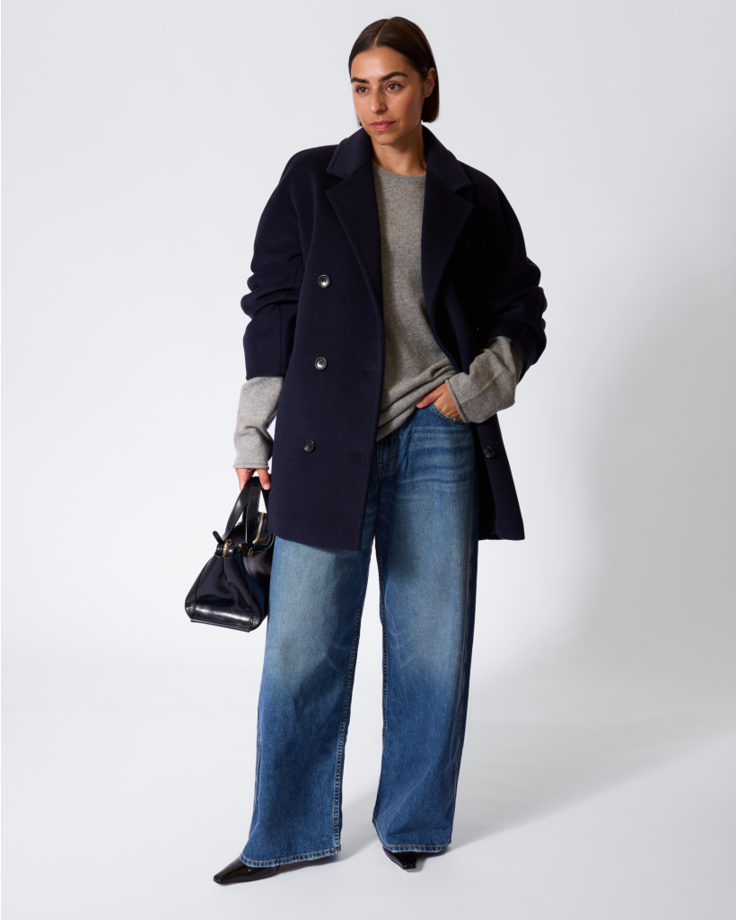 Rebus Double-Breasted Overcoat Ultramarine