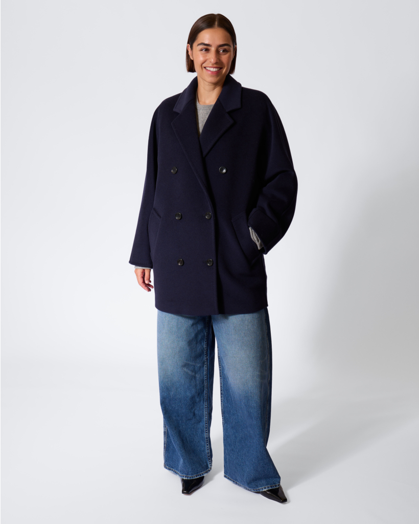 Rebus Double-Breasted Overcoat Ultramarine