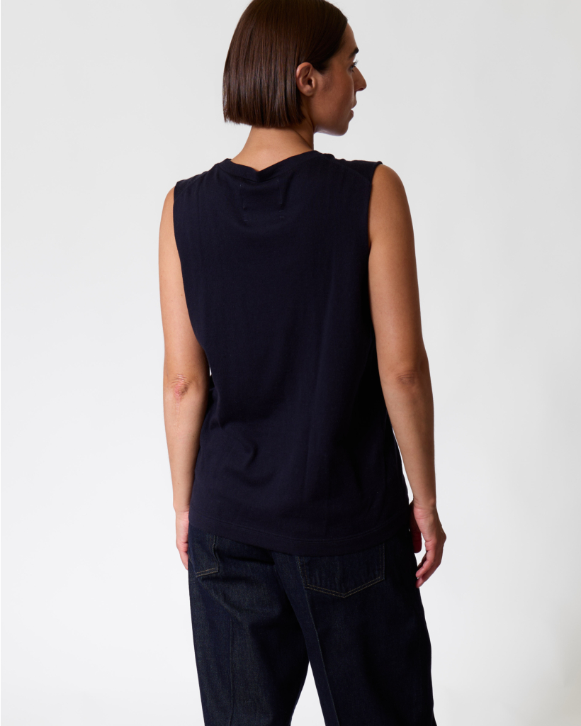 Muscle Cashmere-Blend Sleeveless Knit - Navy
