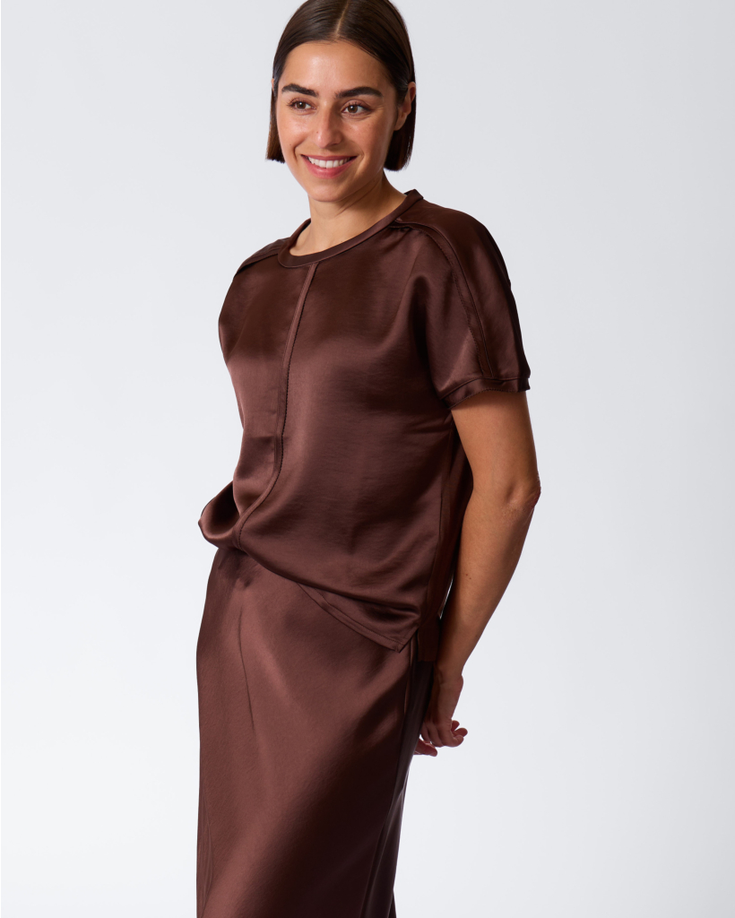 T-shirt with Seam Detail Marone