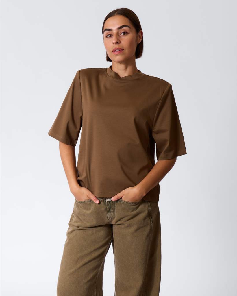 Tadura T-shirt with Shoulder Pads Military
