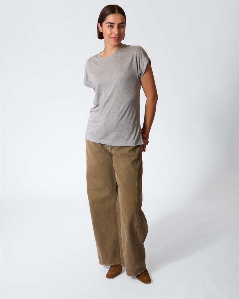 Cashmere-Blend T-shirt Grey Melange
