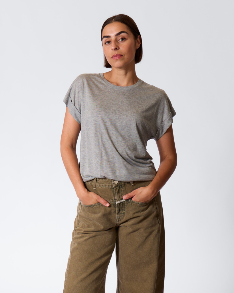 Cashmere-Blend T-shirt Grey Melange