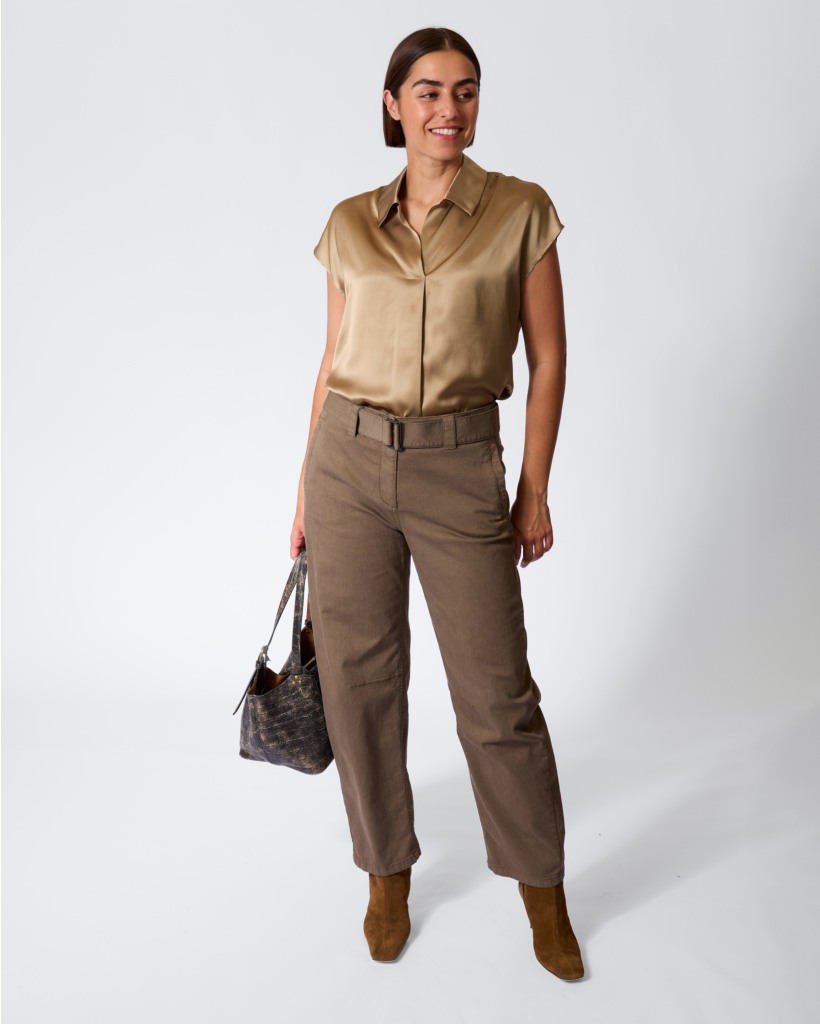 Barrel Jeans with Belt Muskat
