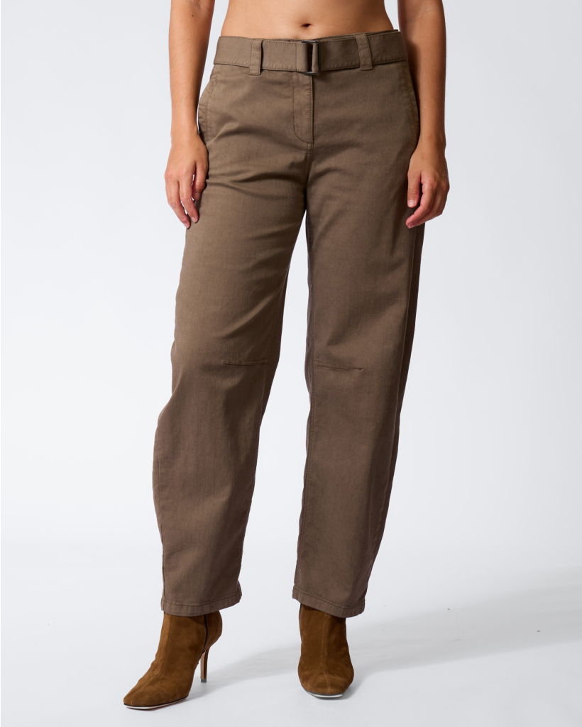 Barrel Jeans with Belt Muskat