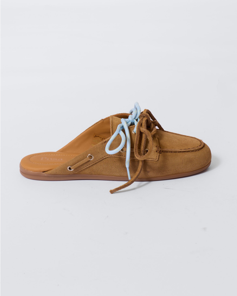 Boat Loafer Mule Camel