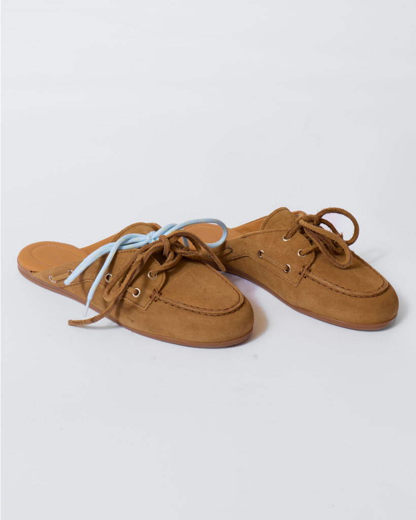 Boat Loafer Mule Camel