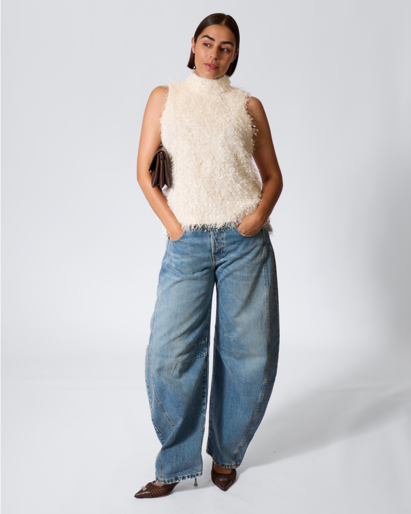Halira Fringe Top in Off-White