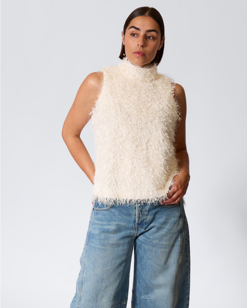 Halira Fringe Top in Off-White