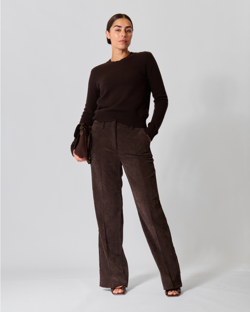 Amelie Corduroy Pantalon Dark Ebony