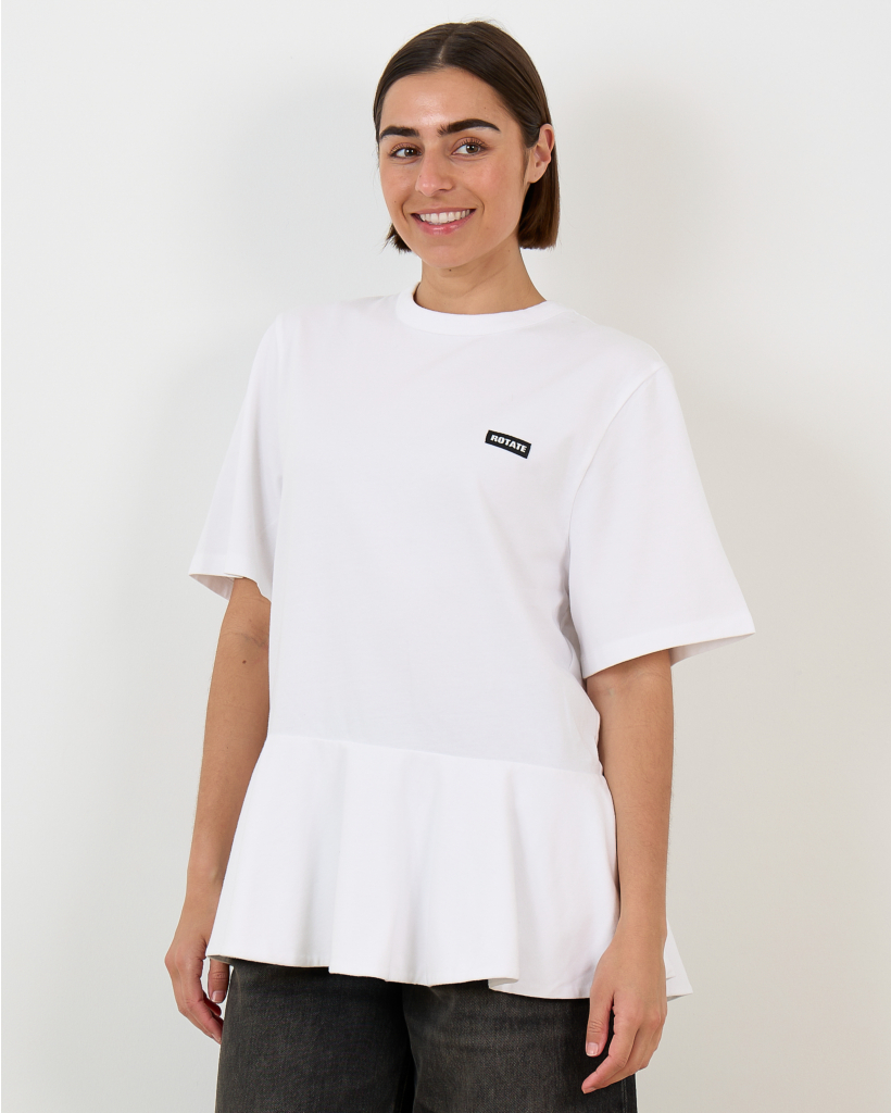 Peplum T-shirt Bright White