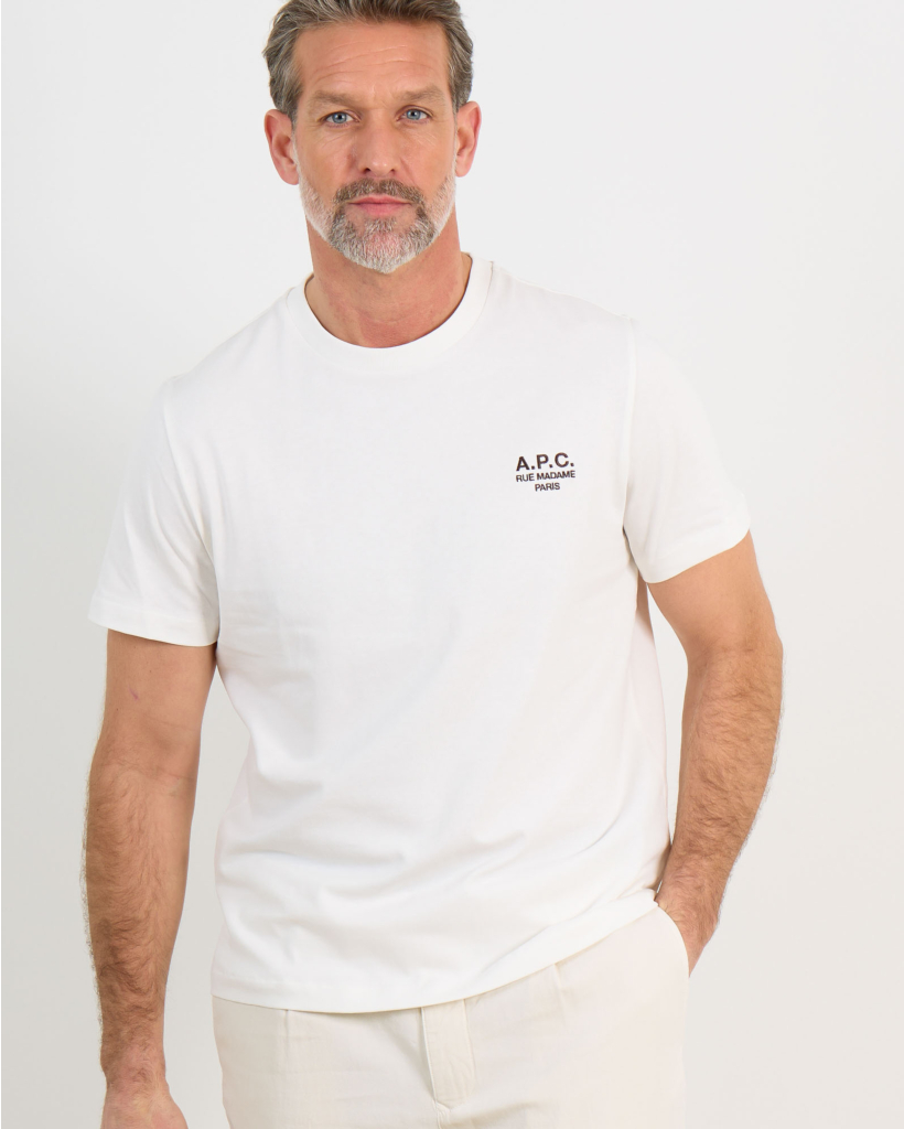 short-sleeved T-shirt WHITE/BROWN