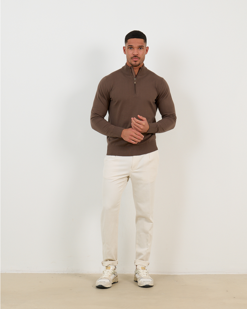 Brown Zip Pullover