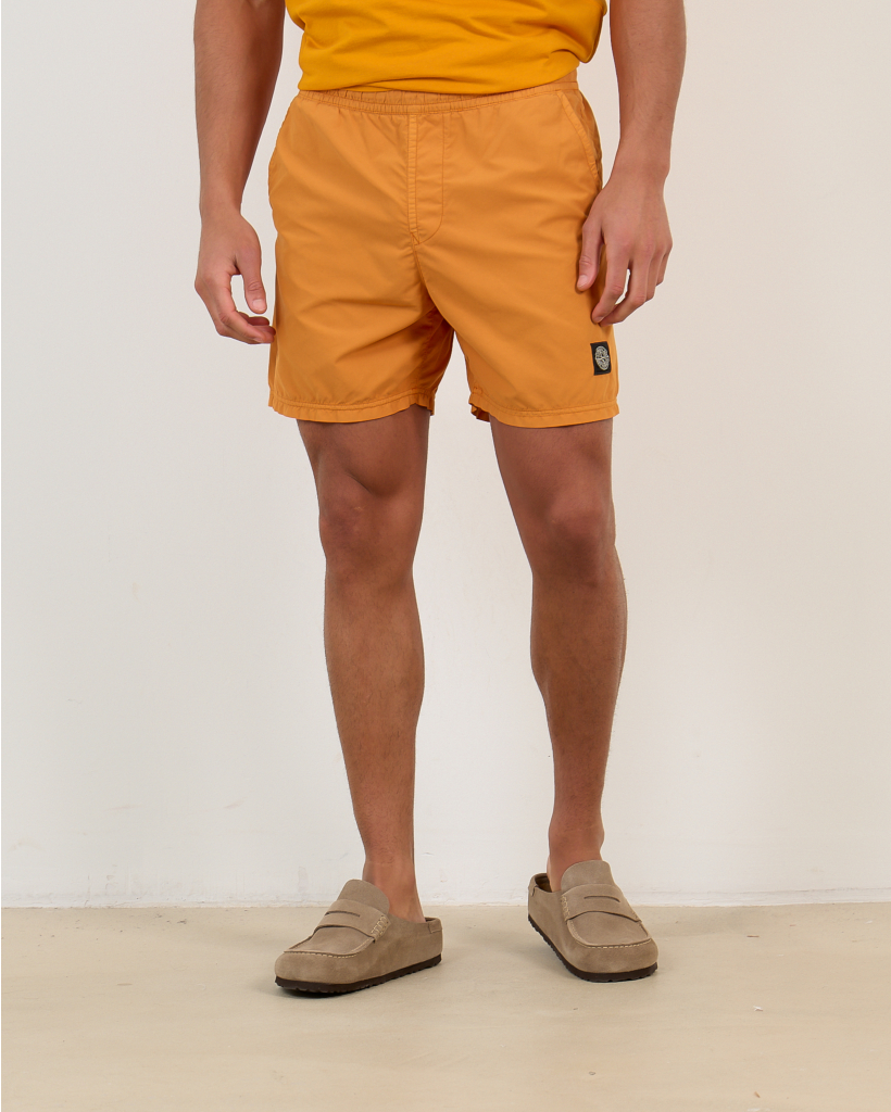 B100B09 Swim Shorts Logo Orange