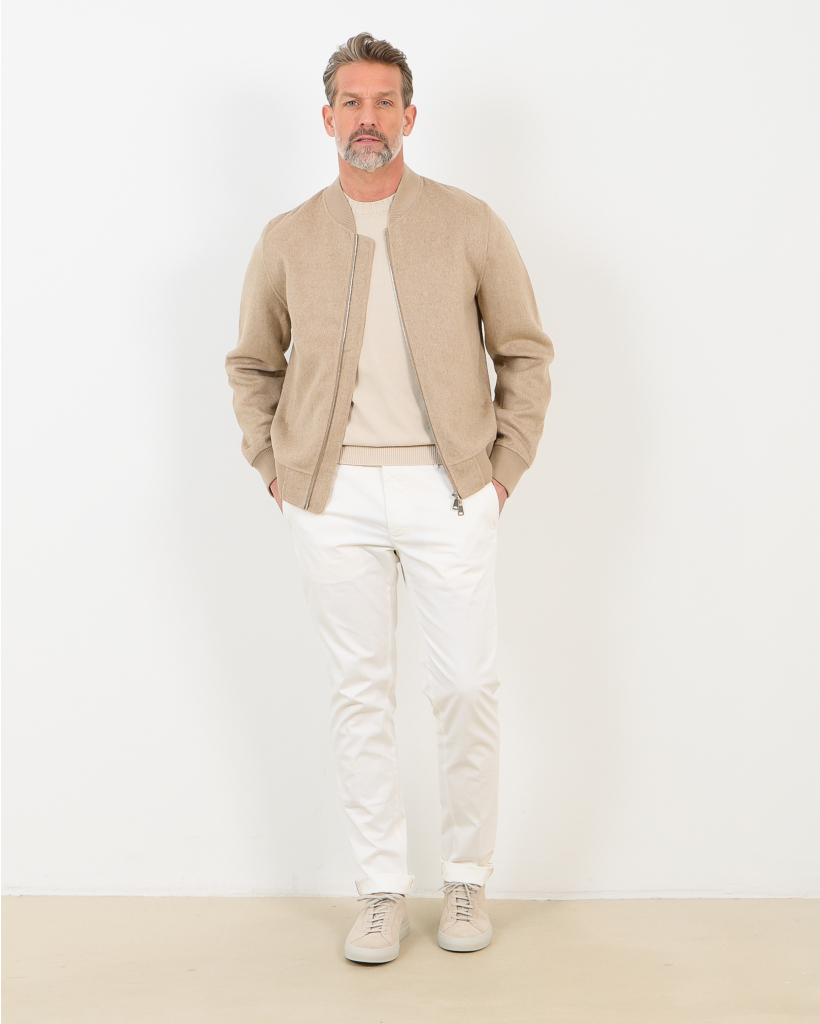 Beige Crew-Neck Pullover