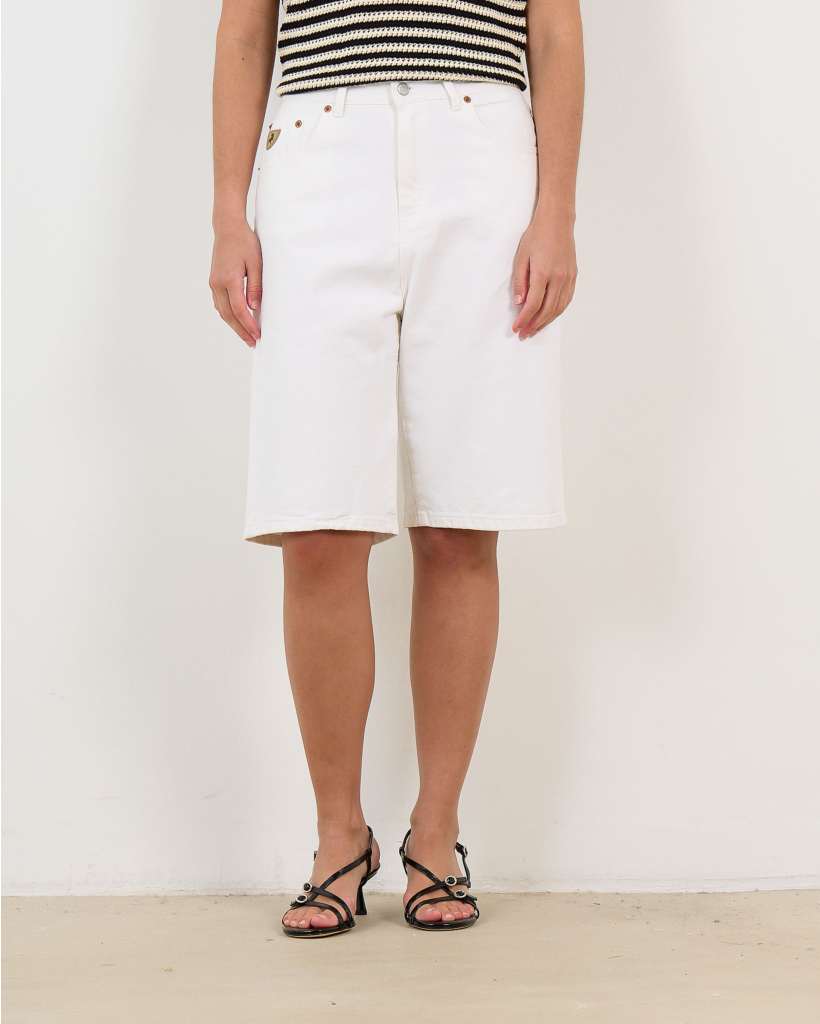 Camille White Denim Bermuda Shorts