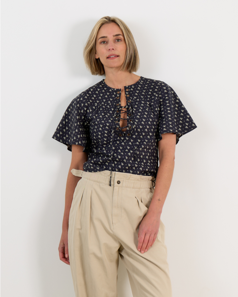 Dianga Short-Sleeve Blouse Ecru