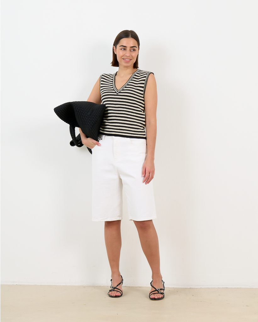 Black and White Crocheted Camisole