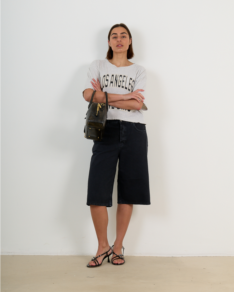 Johnny Cropped T-shirt Grey
