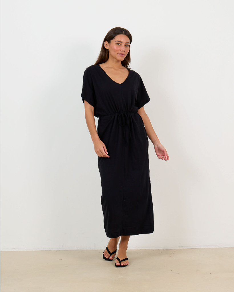 Heathered Midi Dress Black