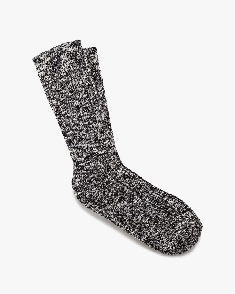 Cotton Slub Socks Black Gray