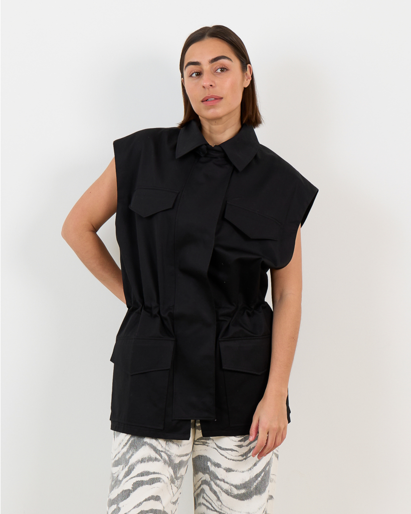 IRO Iziel Long Gilet Black