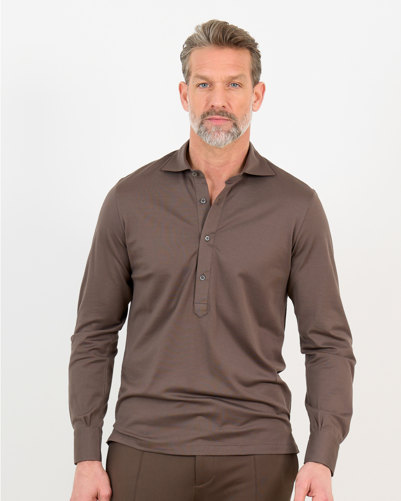Lucille Pique Ultra Polo Shirt in Taupe