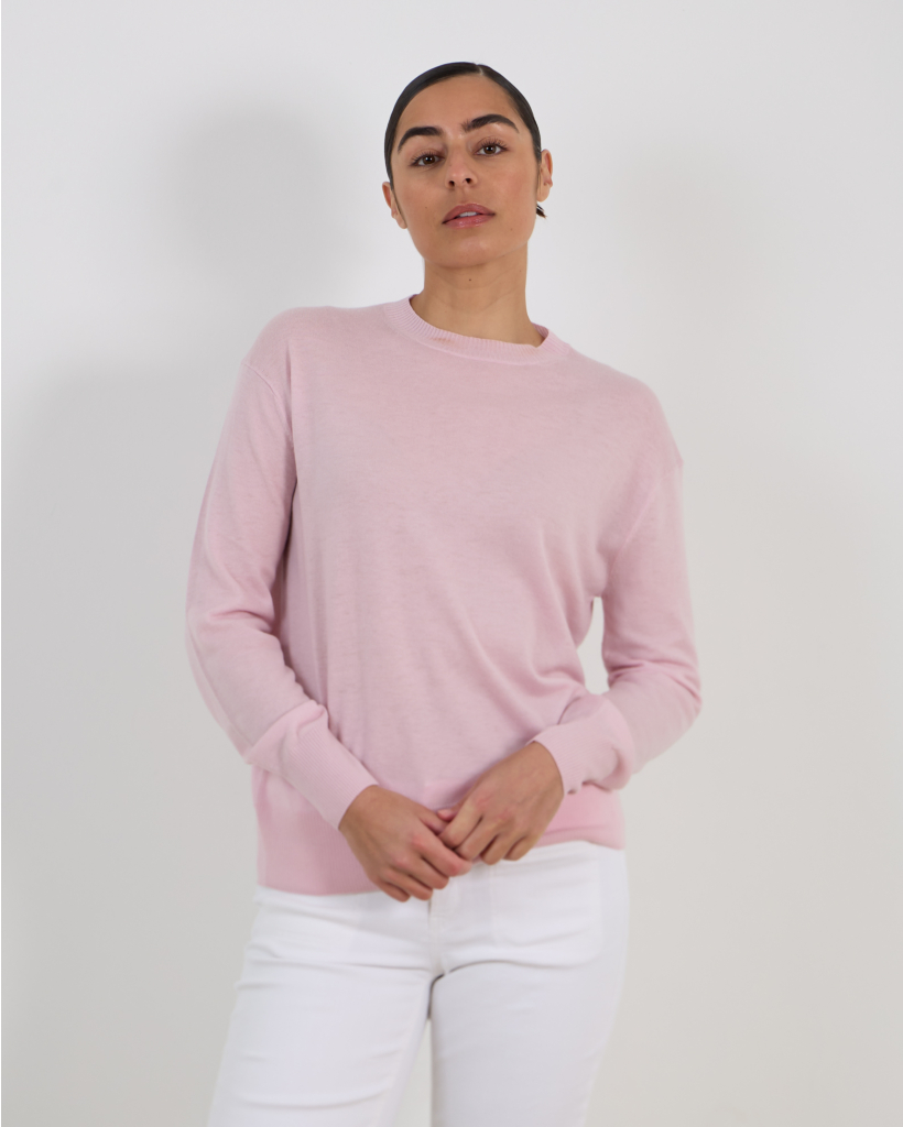 Wool-Cashmere Blend Pullover Light Pink