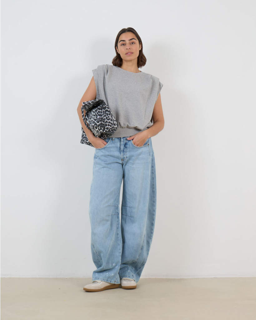 Calluna Draped Sleeveless Sweatshirt Grey