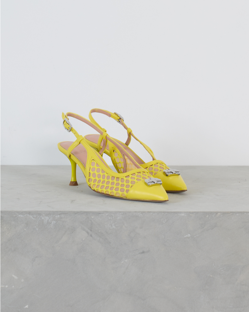 Delilah Yellow Slingback Heel