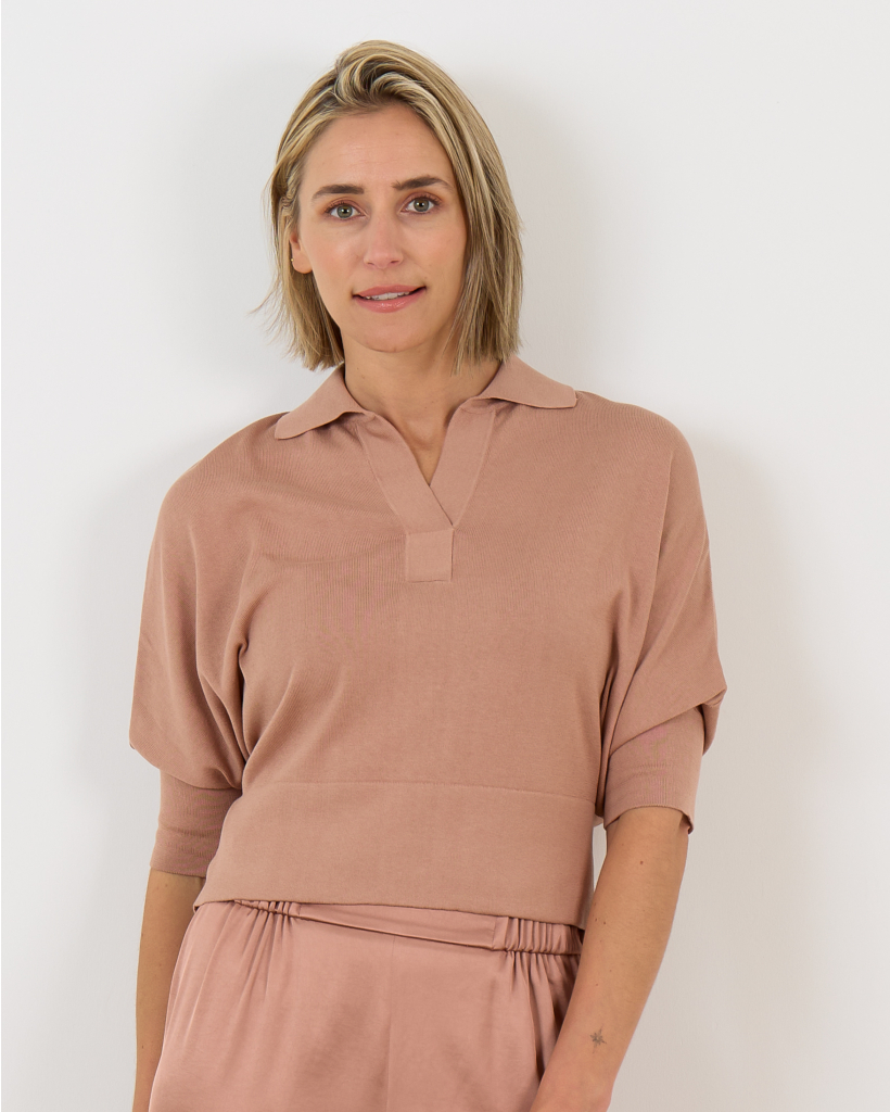 Nayma Silco Short-Sleeve Pullover Rose