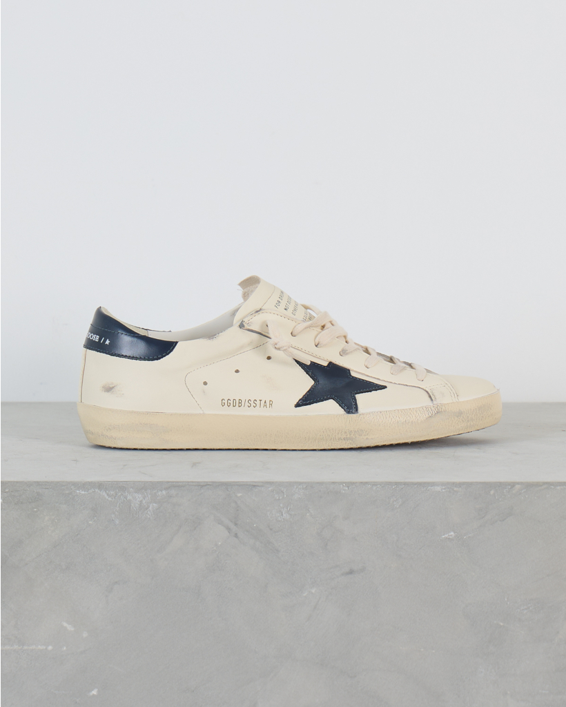 Super Star Leather Sneaker Beige Night Blue