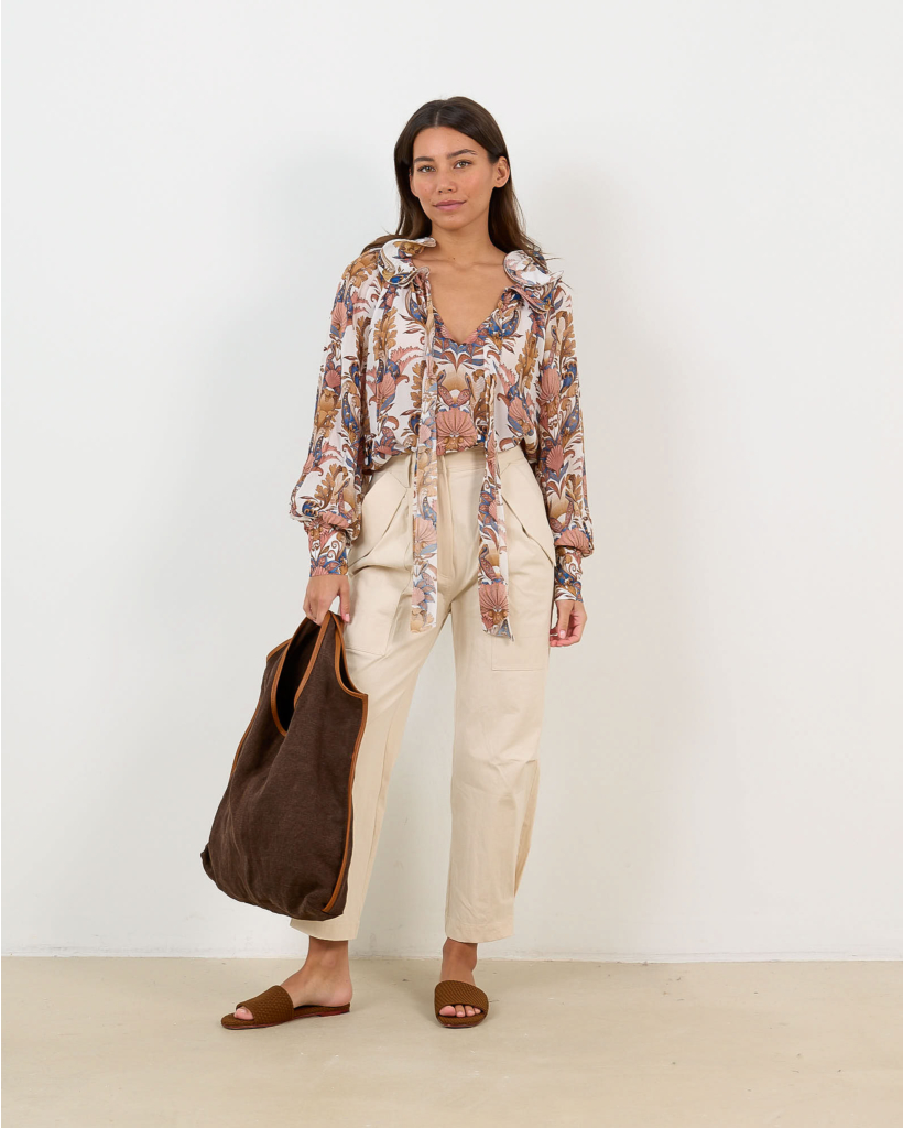 Sea Garden Ruffled Blouse Off-White