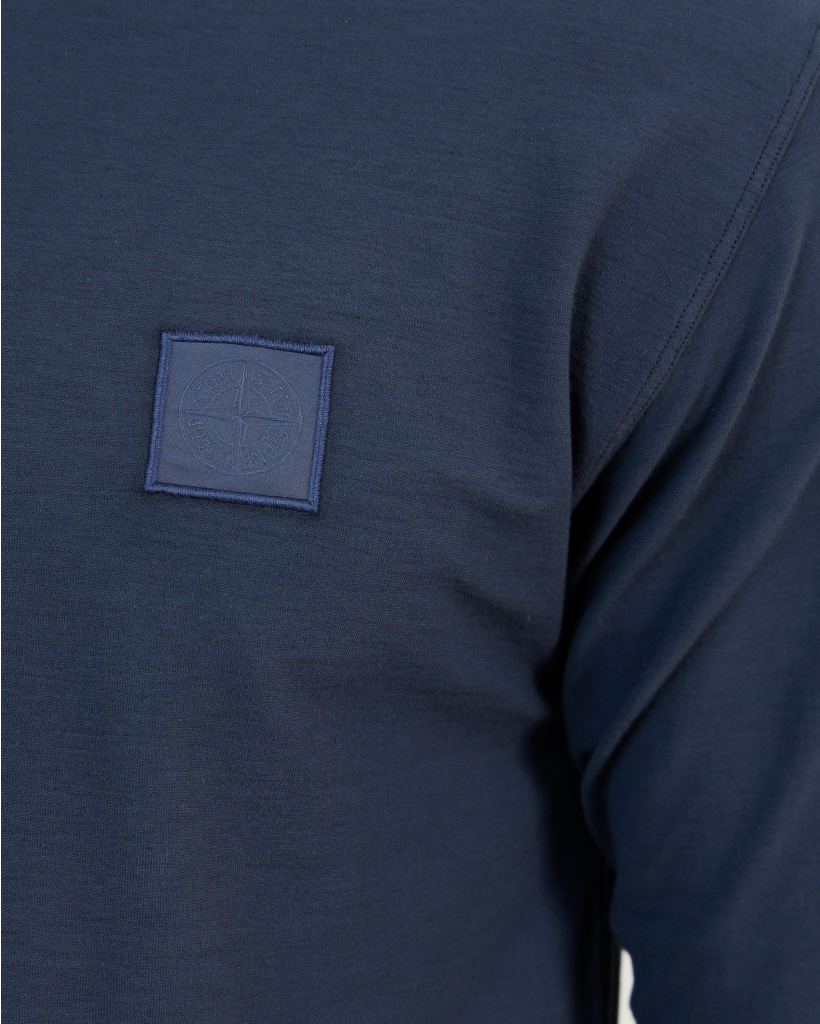 2100024 Ghost Slim-fit Long-sleeve T-shirt with Logo Blue