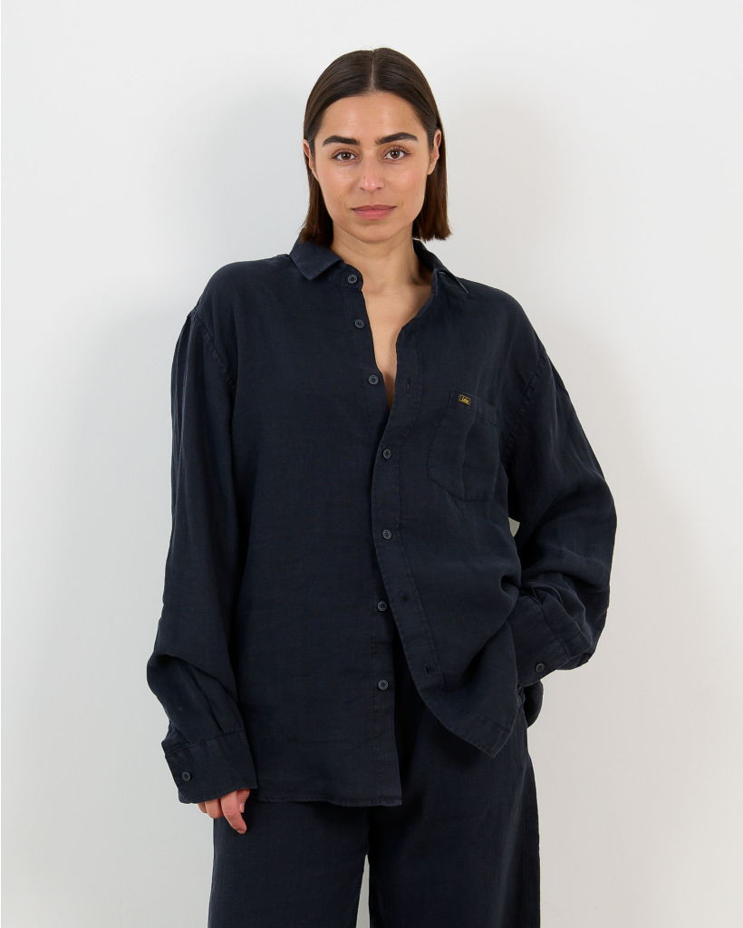 Lucas Linen Blouse Dark Blue