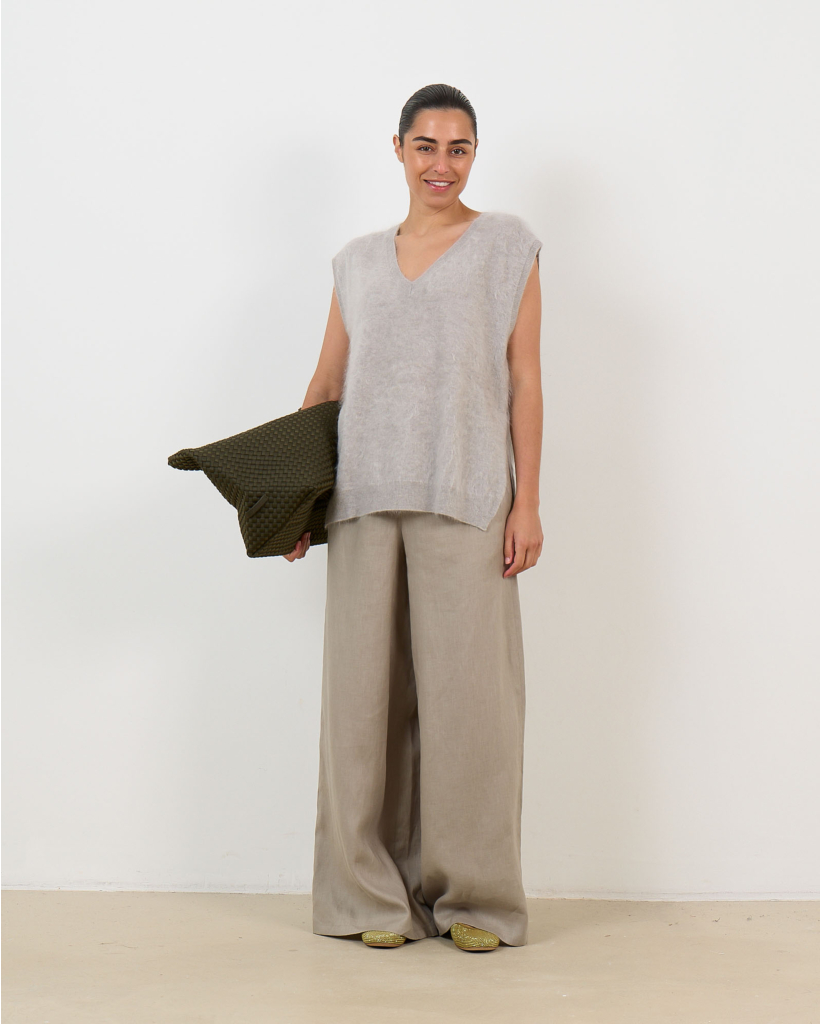 Miriam Cashmere Sleeveless Sweater Grey